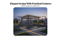 Chinese Design Pavilion Weather Resistant Aluminum Garden Gazebo Sturdy Construction Aluminum Frame Gazebo for Villa Owners, Homeowners, Backyard