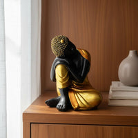 Resin Buddha Ornament Handmade Craft Seated Buddha Statue Jewel Embellishments