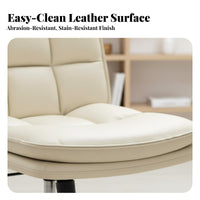 Armless Rolling Chair with Ribbed Back Height Adjustable for Study Room, Bedroom