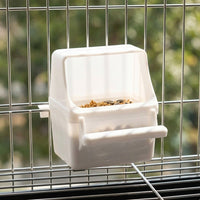 Bird Feeder and Water Cup with Lid, Bird Food Dispenser for Parrot and Budgie, Hanging Bowl with Hook for Cockatiel Cage Mounting