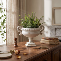 Urn Planter with Pedestal Antique-Style Urn Planter with Handles Distressed Pedestal Vase for Garden