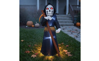 Outdoor Grim Reaper with Bladed Implement Giant Inflatable Grim Reaper Spooky Scary for Yard, Lawn, Halloween Party, Haunted House