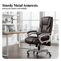Managerial Highspine Armchair Real leather Ergonomic Rolling Chair Adjustable Height rearing for Managerials, Students