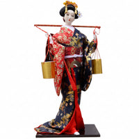 Japanese Geisha Figurine Textile Clothing Folk Ornament Handmade