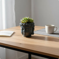 Buddha Head Planter Artistic Buddha Face Flower Pot Ceramic for Desk