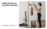 unobstructedstanding Coat Rack Space-Saving Clothing Organizer Easy Assembly for Renters