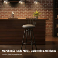 Adjustable Swivel Stool with Backrest Heavy-Duty Frame Adjustable Swivel Stool