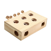 Interactive Wooden Cat Puzzle Toy Cat Puzzle Box Indoor for Kittens, Living Room
