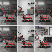 Motorcycle Lift Jack with Wheels Stable for Garage, Mechanics