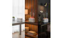 Humidifier with Flame Effect Compact Flame Humidifier Tabletop Mist Disperser Low-Profile for Bedroom, Office