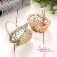 Mini Hand-Woven Rattan Basket for Home and Office Decor, Storage Organizer