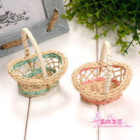 Mini Hand-Woven Rattan Basket for Home and Office Decor, Storage Organizer