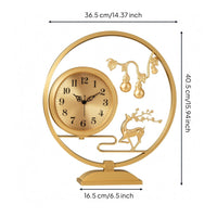 Brass Tabletop Clock Arabic Numerals Decorative Brass Clock Rectangular Base