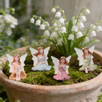 4 Pieces Fairy Garden Figurine Miniature Flower Fairy Figurine Colorful