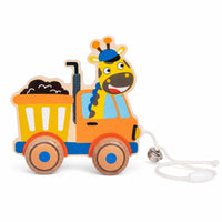 Wooden Toy Car Toddler Pull Along Toy Motor Skill Development Coordination Pretend Play Four Wheels Wooden Pull-Along Car for Early Learning