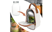 Glass Jar Carrier Handheld Insulated Jar Carrier Insulated Portable Meal Container for Travel