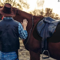Double-Sided Black Horse Saddle Pad with Ventilation Holes