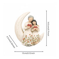 Sentimental Mother Daughter Figurine Delicate Painted Details Family Love Ornament Soft Colors Mother Child Figurine Handmade Look for Living Room, Bedroom, Entryway