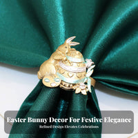 Easter Bunny Napkin Holder Sturdy Alloy Bunny Napkin Holder Reusable Gold Easter Table Decoration for Party Hosts, Dinner Parties, Restaurants