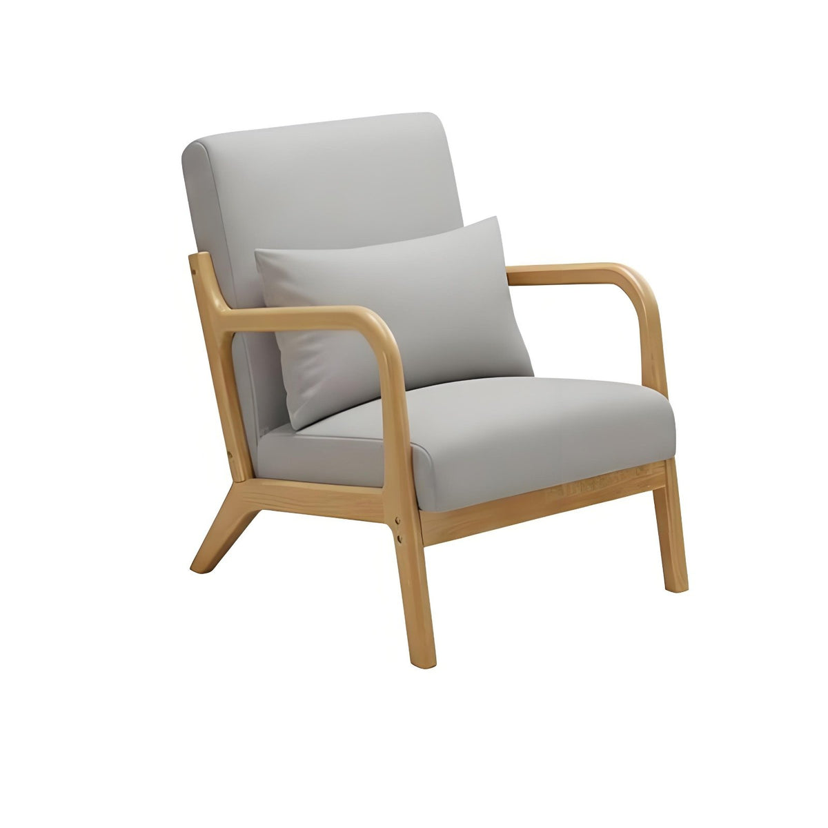 Compact Design Upholstered Armchair with Wooden Frame Minimalist Design Upholstered Armchair with Wood Frame High-Density Foam Cushion Indoor Furniture Skin-Friendly Upholstery for Apartment Dwellers, Homeowners, Balcony, Bedroom, Small Areas, Living Room