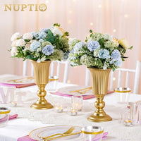 European Style Gold Vintage Iron Flower Vase for Living Room and Wedding Decor