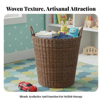 Large Woven& design Hamper adaptable Woven Rope Basket With Handles