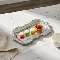Vintage Metal Tray Retro Design Ornate Dessert Tray Decorative