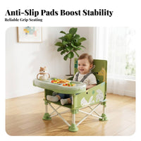 Foldable Children's Dining Chair Compact Fold Travel Folding Infant Chair Strap for Infants, Young Children