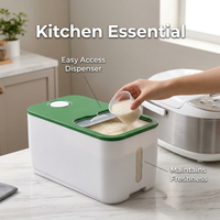 Rice Storage Container, Flour Cereal Storage Bin, Kitchen Grain Storage, Modern Kitchen Rice Storage - Image 9