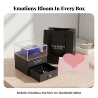 Preserved Blossom Jewelry Box Long Lasting Eternal Blossom Gift Box with Drawer