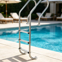 Anti-Slip Pool Ladder with Handrails Rust Resistant in-Ground Pool Ladder Polished Long-Lasting for Backyard Pools