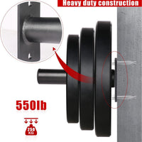 Wall-Mounted Barbell Plate Storage Rack for Gym Squat Rack