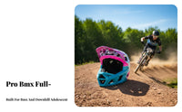 Shock Absorbing Downhill Mountain Bike Helmet Lightweight Design Young BMX Helmet Multi-Layer Protection Sports Safety Gear Removable and Washable Liner for Pump Track