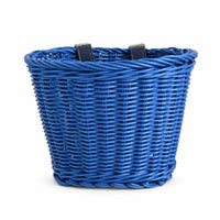 Woven Cycle Basket Front-Mounted Bike Basket with Straps Universal Handlebar Storage Container with Straps for Kids, Young Children, Balance Bikes