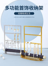 不锈钢首饰架金属多层耳钉耳环戒指展示架多功能饰品收纳陈列道具