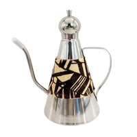 Decorative Tea Kettle Textured Leather Wrap Gooseneck Teapot Tabletop Display Kitchenware