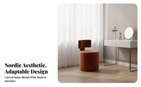 Upholstered Rotate Cylinder Stool Modern Design Household Furniture Minimalist Design Low Rear Support for Home Decor Lovers