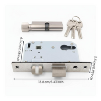 Interior Door Lock, Universal Mortise Lock Set with Key, Quiet Bearing Latch, Privacy Security