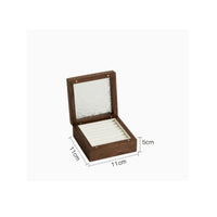 Wooden Jewelry Box with Window Hinged Jewelry Box Padded Sturdy for Dresser