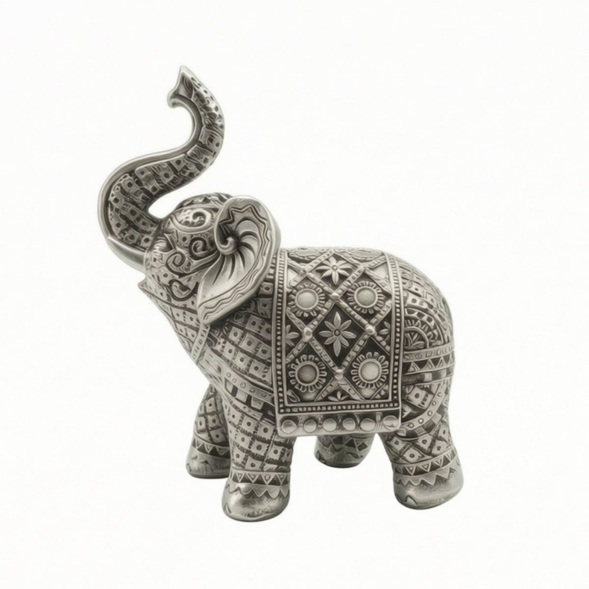 Elephant Figurine Ornate Elephant Statue Vintage-Influenced Decor for Bookshelf, Office Desk