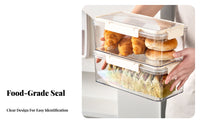 Food Grade Material Bread Storage Box Space-Saving Design Refrigerator Bread Container Safe for Pantry, Kitchen Counter