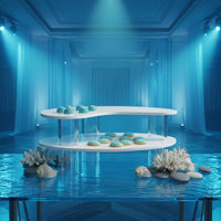 Blue Acrylic Dessert Stand Tiered Cupcake Display Stand Transparent for Buffet