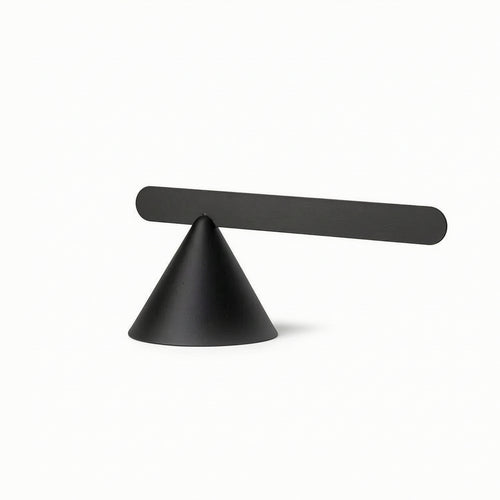 Geometric Sculpture Matte Black Sculpture with Cone Base Minimalist Art Piece for Clean-Lines Lovers, Interior Designers, Display Shelf, Office