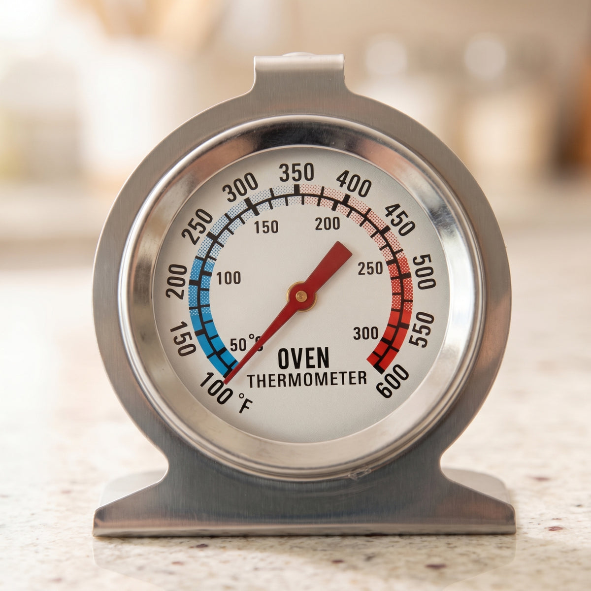 Oven Thermometer with Hanger Two-Temperature Scale Dial Thermometer Analog Temperature Gauge for Cooks, Oven-Cooking, Roasting