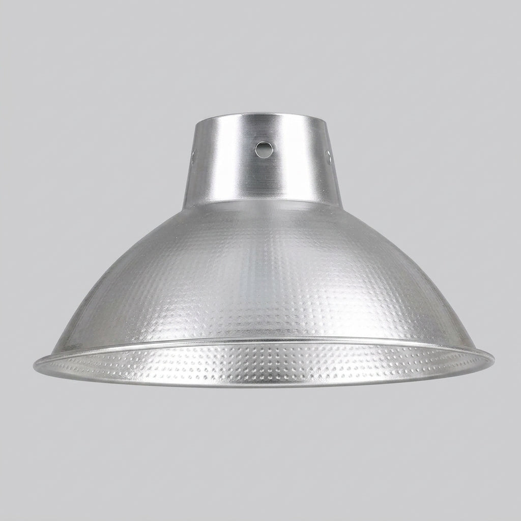 Ceiling Lights with Spun Aluminum Light Shade for Garage Lighting, Silver Dome Ceiling Lamp for Living Room, 450mm Pendant, 0.6mm Thickness