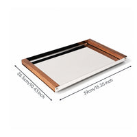 Stainless Steel Tray with Wood Handles Rectangular for Hosts