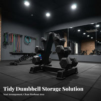 Space-Saving Design V-Shaped Dumbbell Rack Heavy-Duty Vertical Dumbbell Stand Stable Base Vertical Weight Storage Rack Easy Reach for Home Gym Users, Personal Trainers
