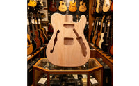 Guitar Body with F-Hole Contoured Instrument Part Unfinished for Luthier