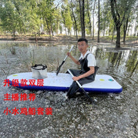 充气水鸡水上浮台拉丝钓鱼充气钓鱼平台充气折叠户外野钓耐磨耐刮