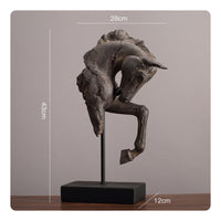 Horse Head Sculpture Weathered Equine Head Statue Naturalistic Tabletop Decor for Lobby